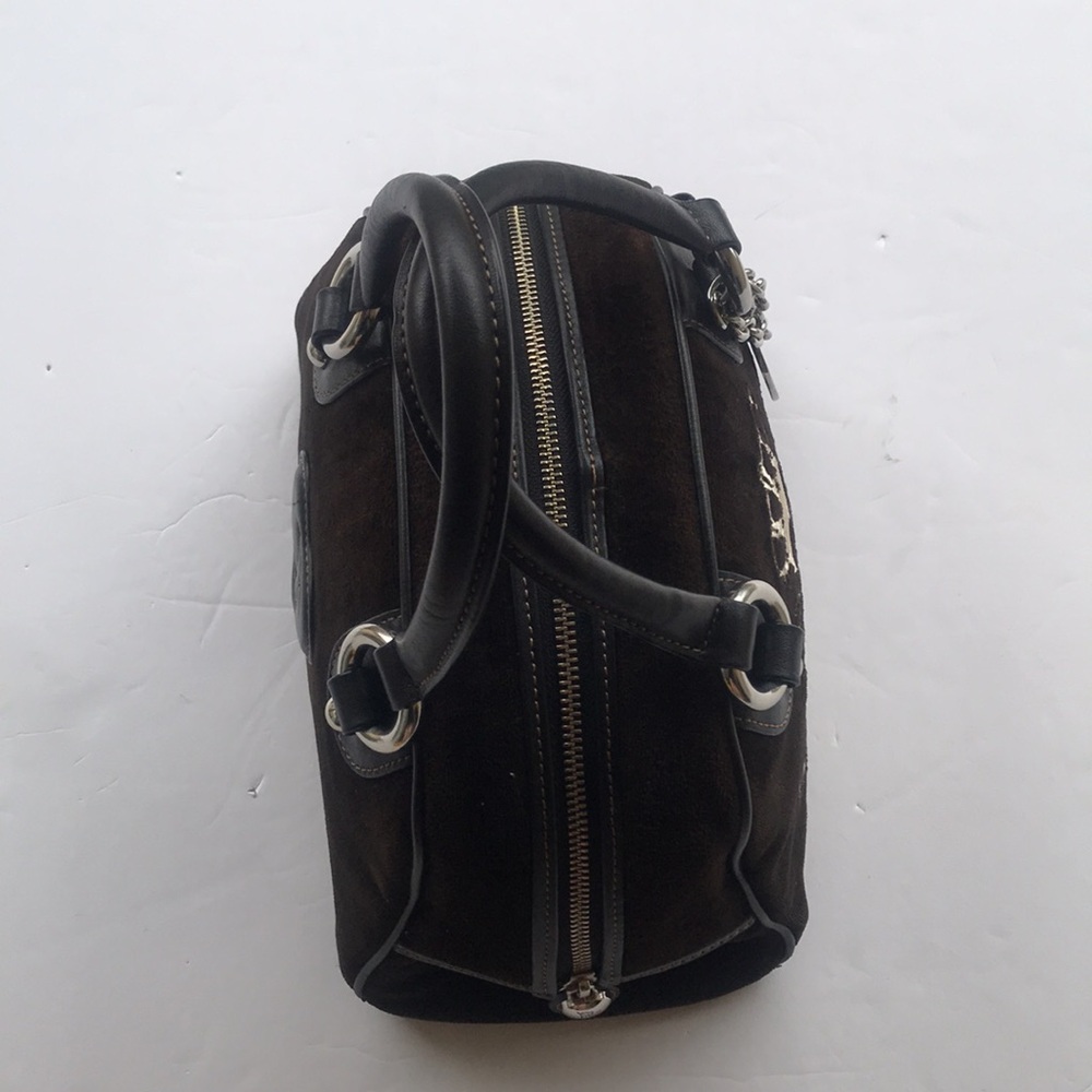 Rare Vintage Juicy Couture OG Bowler Bag Purse Velour Brown Charm Love P&G Y2k - Picture 3 of 17